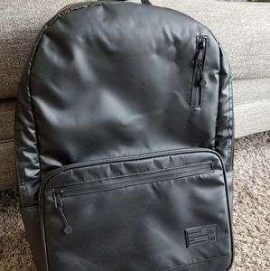 Black Faux Leather Backpack